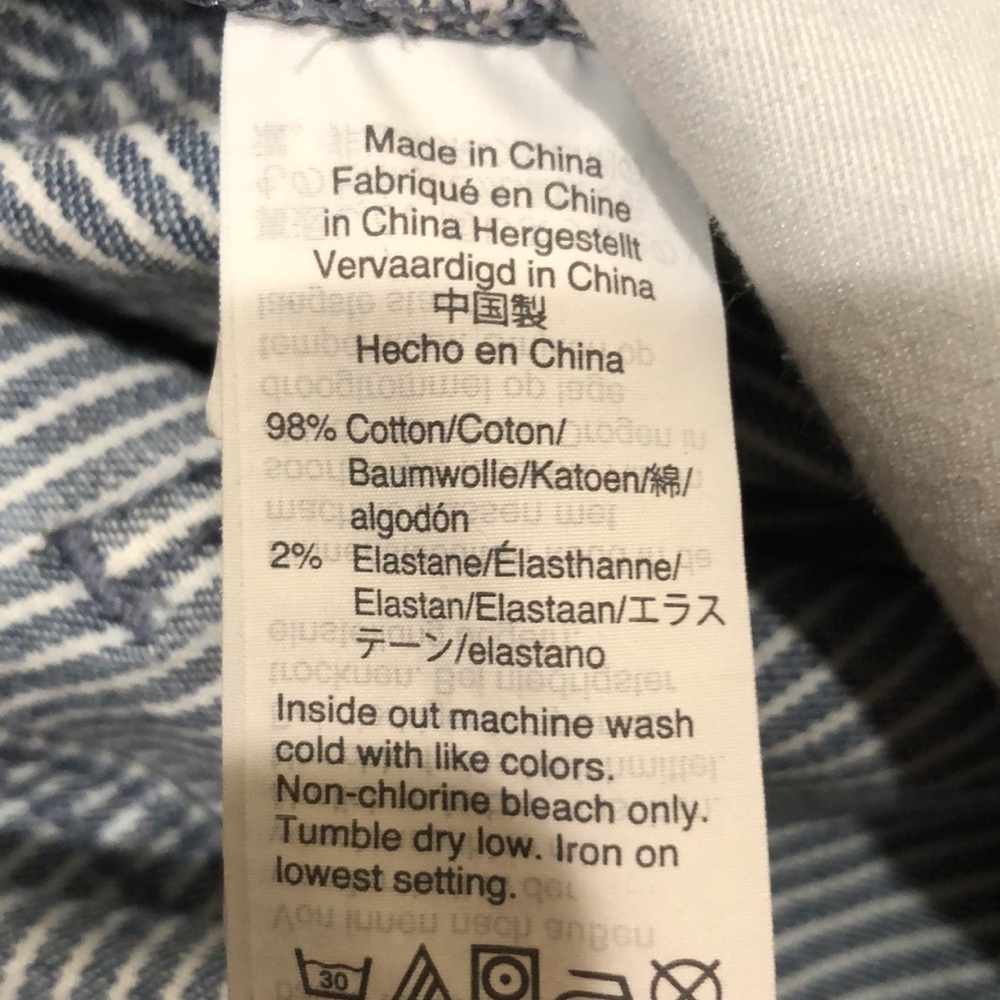 Madewell 9” Mid Rise Skinny Jeans Size 29 Blue White Striped - Picture 9 of 11